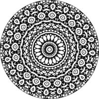Decorative mandala with classic floral elements on white background. Seamless abstract pattern. Suitable for coloring book, wrapping paper, packaging. vector