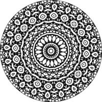 Decorative mandala with classic floral elements on white background. Seamless abstract pattern. Suitable for coloring book, wrapping paper, packaging. vector