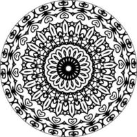 Decorative mandala with classic floral elements on white background. Seamless abstract pattern. Suitable for coloring book, wrapping paper, packaging. vector