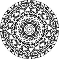 Decorative mandala with classic floral elements on white background. Seamless abstract pattern. Suitable for coloring book, wrapping paper, packaging. vector