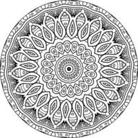 Decorative mandala with marine elements and waves on white isolated background. For coloring book pages. vector