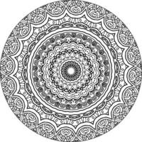 Decorative mandala with marine elements and waves on white isolated background. For coloring book pages. vector