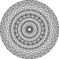 Decorative mandala with marine elements and waves on white isolated background. For coloring book pages. vector