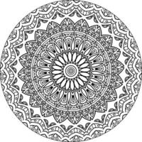 Decorative mandala with marine elements and waves on white isolated background. For coloring book pages. vector