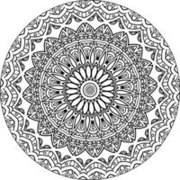 Decorative mandala with marine elements and waves on white isolated background. For coloring book pages. vector