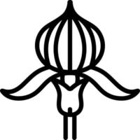 icono de línea para la orquídea zapatilla de dama vector