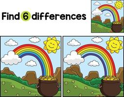 St. Patricks Day Rainbow Find The Differences vector