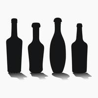 Shape of silhouette of bottle for alcohol, beer, kvass, waters. Outline of a container for storing liquid vector