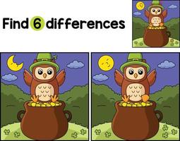 St. Patrick Day Owl Find The Differences vector