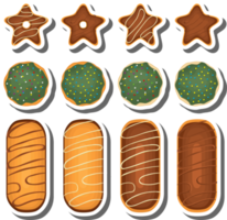 groot reeks eigengemaakt koekje verschillend smaak in gebakje biscuit png