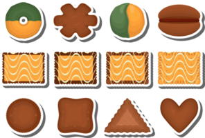 Big set homemade cookie different taste in pastry biscuit png