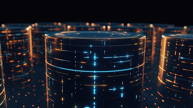 3D rendering of abstract digital technology background. Big data connection concept photo