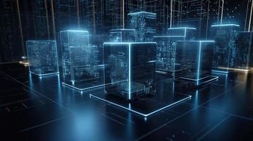 3D rendering of abstract digital technology background. Big data connection concept photo