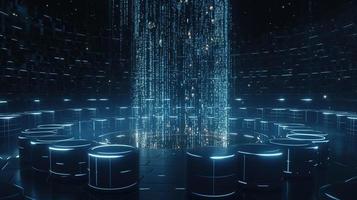 3D rendering of abstract digital technology background. Big data connection concept photo