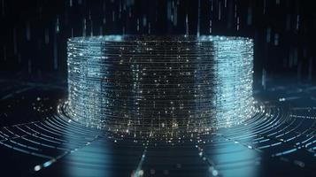 3D rendering of abstract digital technology background. Big data connection concept photo