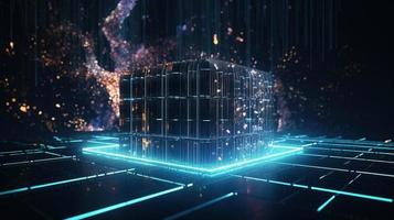 3D rendering of abstract digital technology background. Big data connection concept photo