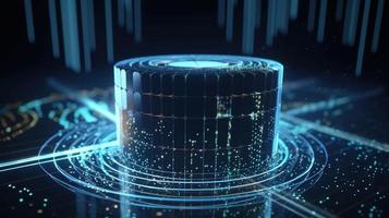 3D rendering of abstract digital technology background. Big data connection concept photo