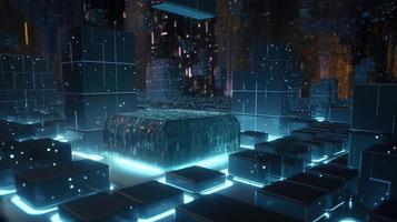 3D rendering of abstract digital technology background. Big data connection concept photo