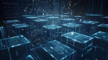 3D rendering of abstract digital technology background. Big data connection concept photo