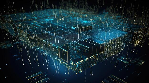 3d representación de resumen digital tecnología antecedentes. grande datos conexión concepto foto