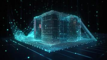 3D rendering of abstract digital technology background. Big data connection concept photo