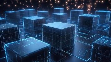 3D rendering of abstract digital technology background. Big data connection concept photo