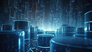 3D rendering of abstract digital technology background. Big data connection concept photo
