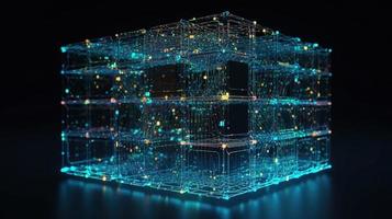 3D rendering of abstract digital technology background. Big data connection concept photo