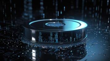 3D rendering of abstract digital technology background. Big data connection concept photo