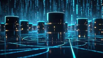 3D rendering of abstract digital technology background. Big data connection concept photo