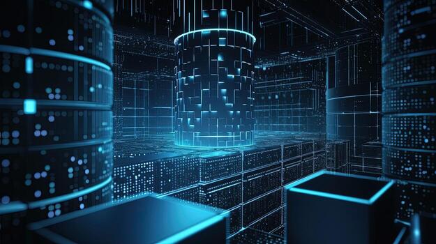 3d representación de resumen digital tecnología antecedentes. grande datos conexión concepto foto