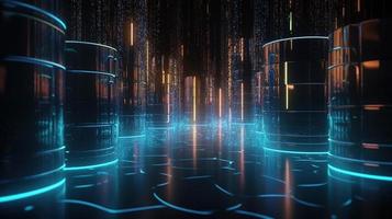 3D rendering of abstract digital technology background. Big data connection concept photo