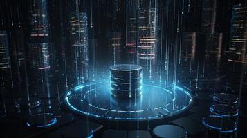 3D rendering of abstract digital technology background. Big data connection concept photo