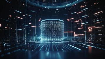 3D rendering of abstract digital technology background. Big data connection concept photo