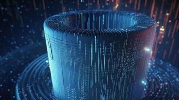 3D rendering of abstract digital technology background. Big data connection concept photo