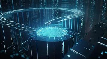 3D rendering of abstract digital technology background. Big data connection concept photo