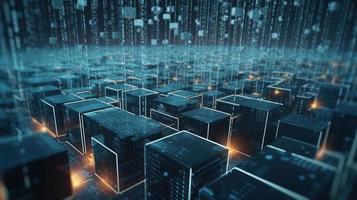 3D rendering of abstract digital technology background. Big data connection concept photo
