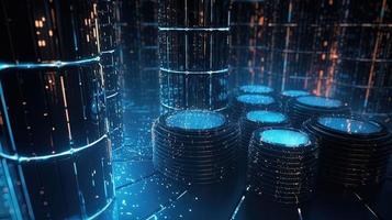 3D rendering of abstract digital technology background. Big data connection concept photo
