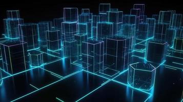 3D rendering of abstract digital technology background. Big data connection concept photo
