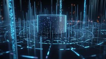 3D rendering of abstract digital technology background. Big data connection concept photo