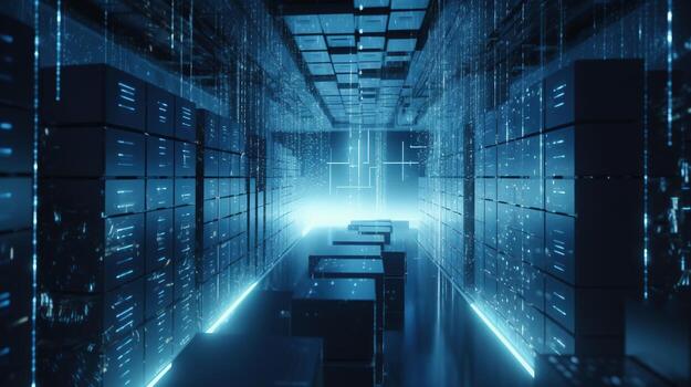 3D rendering of abstract digital technology background. Big data connection concept photo