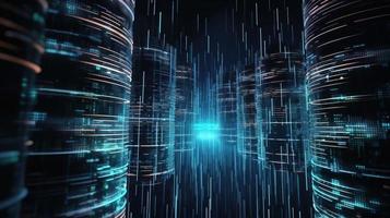 3D rendering of abstract digital technology background. Big data connection concept photo