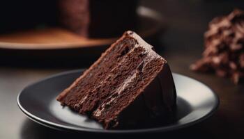 A stack of chocolate cake on white background, homemade bakery, and dessert. Bakery, confectionery concept. Chocolate spongy cakes with walnuts. . photo