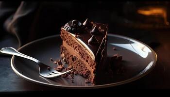 A stack of chocolate cake on white background, homemade bakery, and dessert. Bakery, confectionery concept. Chocolate spongy cakes with walnuts. . photo