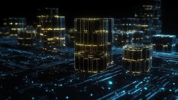 3D rendering of abstract digital technology background. Big data connection concept photo