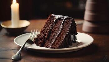 A stack of chocolate cake on white background, homemade bakery, and dessert. Bakery, confectionery concept. Chocolate spongy cakes with walnuts. . photo