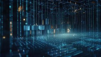 3D rendering of abstract digital technology background. Big data connection concept photo