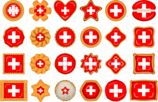 Homemade cookie with flag country Switzerland in tasty biscuit png