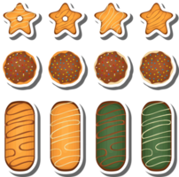 Big set homemade cookie different taste in pastry biscuit png