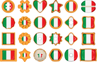 Homemade cookie with flag country Italy in tasty biscuit png